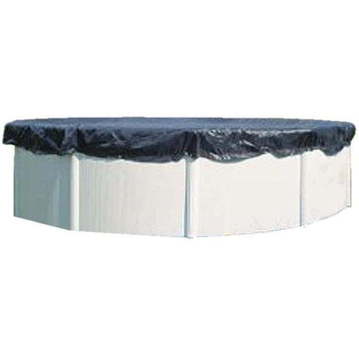 GRE - Winter tarpaulin of 120g/m² for Ø4m A Ø4.60m - Black Round Solid Pool Ø4m - Black