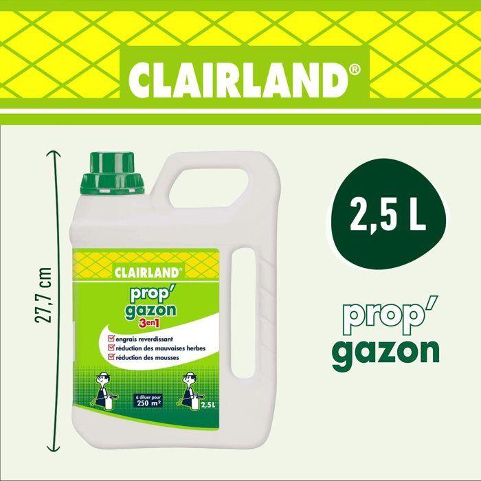 Prop'Gazon 3 in 1 Liquid Lawn Fertilizer - Clairland - Concentrate 2.5 L