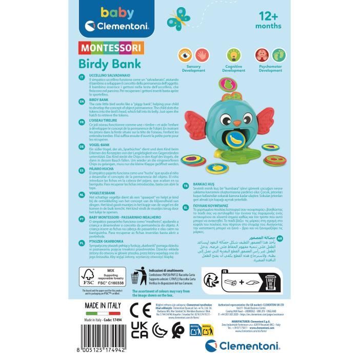 The bird piggy bank Montessori CLEMENTONI