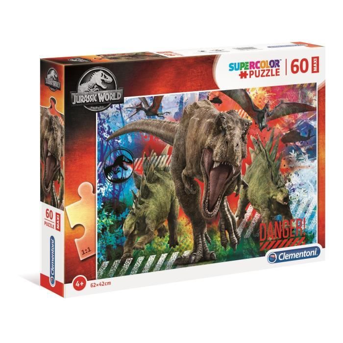 CLEMENTONI - 26456 - SuperColor 60 pieces Maxi - Jurassic World