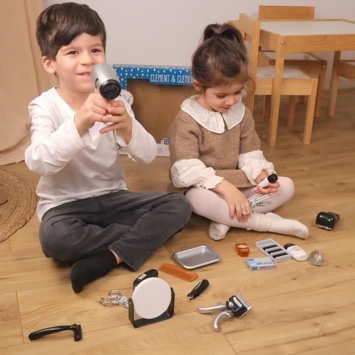 Hairdresser Set - Barber Pretend Play - CLEMENT CLEMENTINE - Clippers, Hair Dryer, Razors - From 3 Years Old