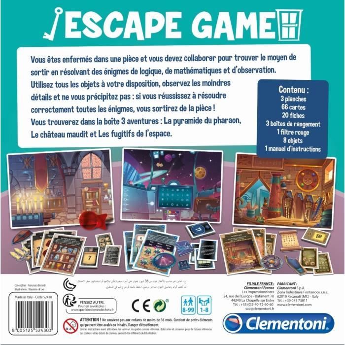 CLEMENTONI - Escape Game - Board game
