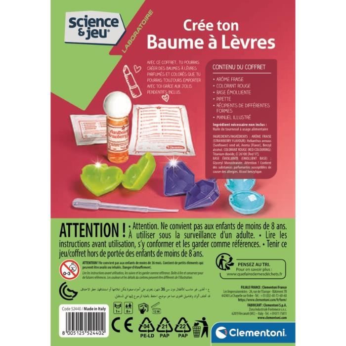 CLEMENTONI Science & Jeu - Lip balms - Scientific game
