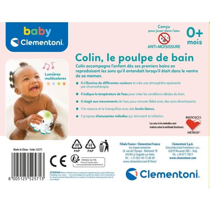 Clementoni - 52571 - Colin, the bathing octopus