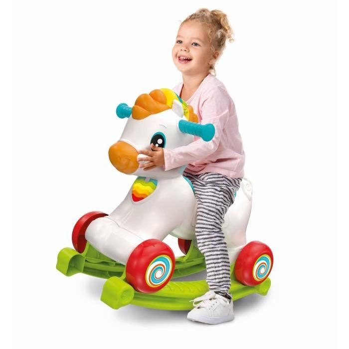 Clementoni - Rocking horse and wheels - Mane with intercation buttons - From 1 year old