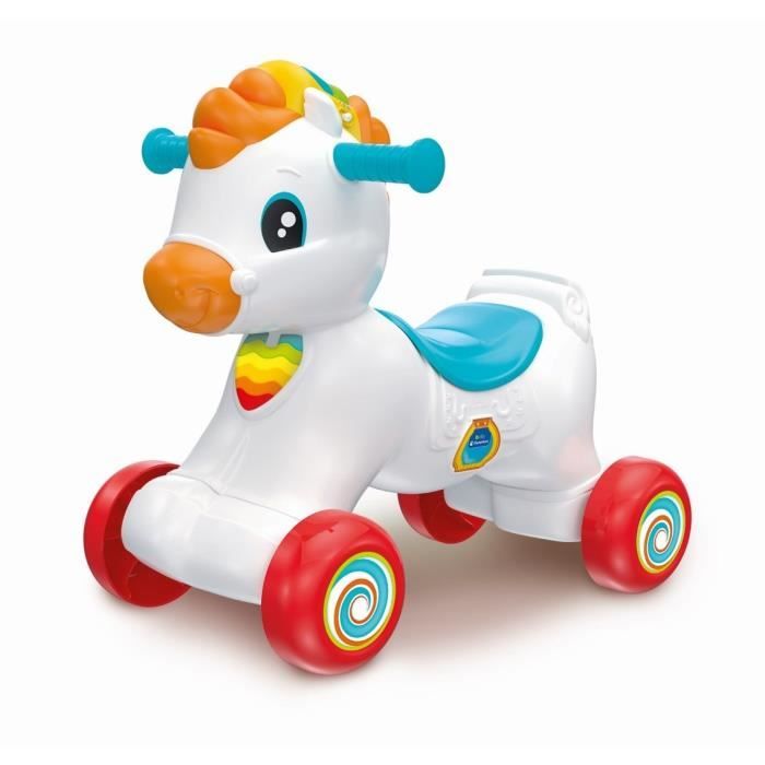 Clementoni - Rocking horse and wheels - Mane with intercation buttons - From 1 year old