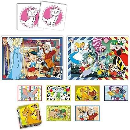 Clementoni - Edukit - Disney - 4 in 1 learning box - 2 puzzles, 1 memo, 1 set of 6 cubes - Made in Italy - Ages 4 and up