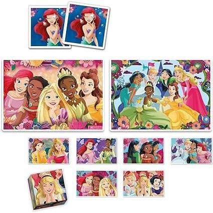 Clementoni - Edukit - Disney Princesses - 4 in 1 learning box - 2 puzzles, 1 memo, 1 set of 6 cubes - Made in Italy