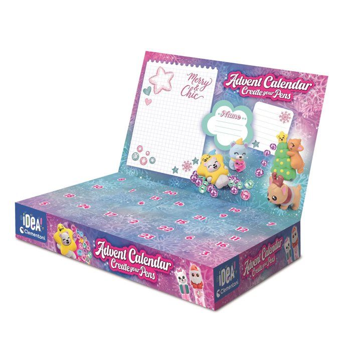 Calendrier de l'avent - Édition Atelier des Stylos - Clementoni - 24 surprises - Stylos et accessoires inclus - Des 6 ans