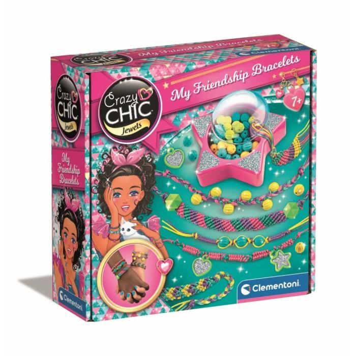 Clementoni Crazy Chic - Friendship bracelet creation box - Beads and threads - Ages 7 and up
