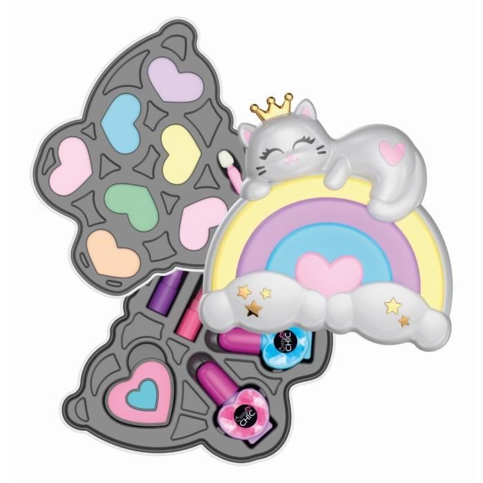Clementoni - Rainbow Makeup Set - 2 eyeshadow palettes, lipstick and nail polish - Ages 6 and up
