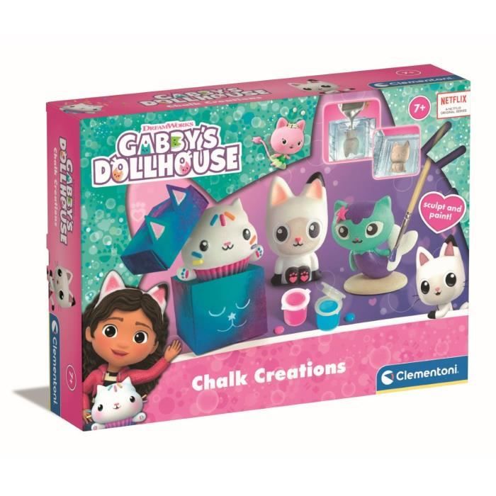 Clementoni - Gabby and the Magic House plaster creations - Multi-activity box (sculpture, paintings, etc.) - From 7 years old