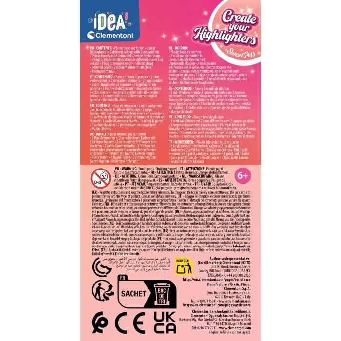 CLEMENTONI - Create your fluorescents - Sweet Pets