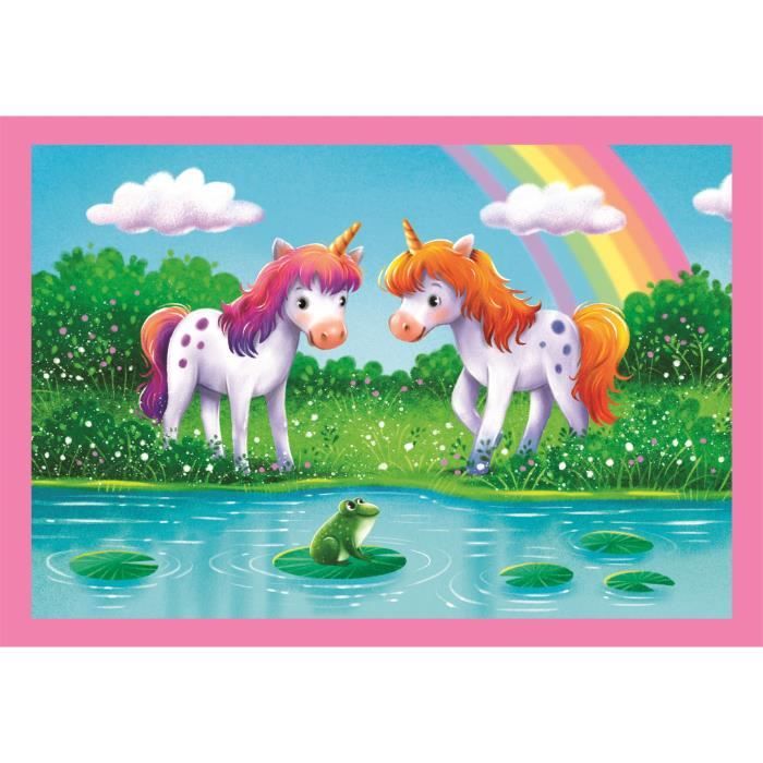 CLEMENTONI - 4 in 1 Puzzle - A Day with Unicorns