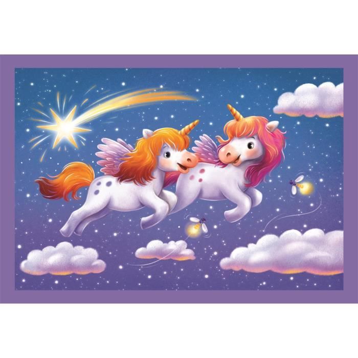 CLEMENTONI - 4 in 1 Puzzle - A Day with Unicorns