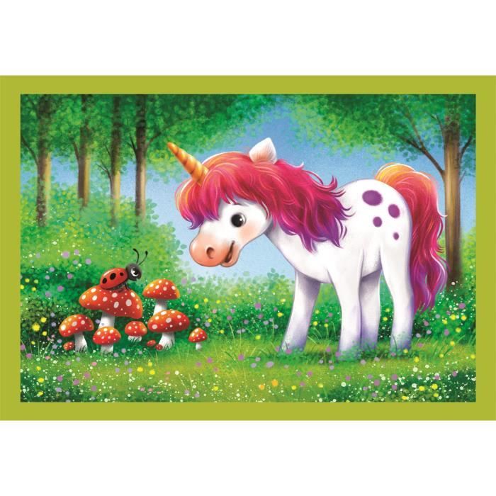 CLEMENTONI - 4 in 1 Puzzle - A Day with Unicorns