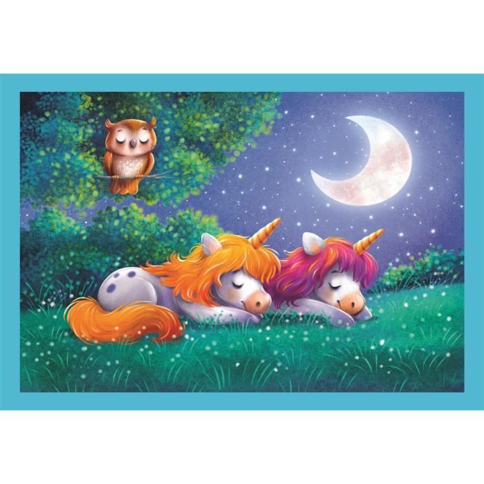 CLEMENTONI - 4 in 1 Puzzle - A Day with Unicorns