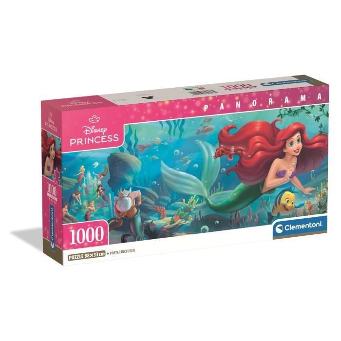 CLEMENTONI - Compact 1000 pieces Panorama - The Little Mermaid