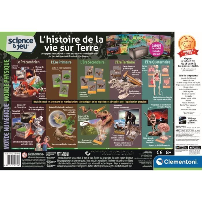 Clementoni - Science and gaming - The history of life on Earth - Virtual Reality - More than 50 experiments - Made in Italy
