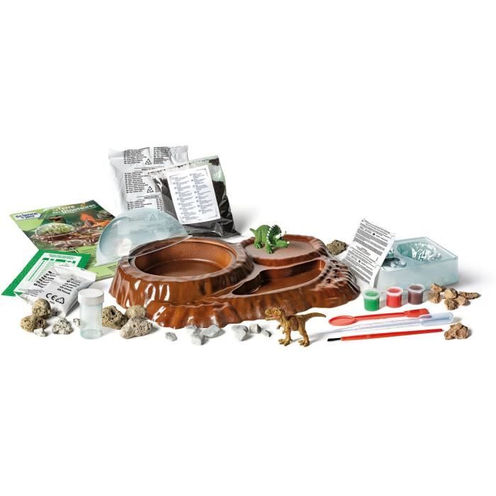 Clementoni - Science and play - The world of dinosaurs - Terrarium to create + 3 dinosaur figurines - Made in Italy