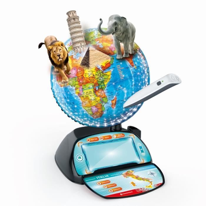 CLEMENTONI - Exploraglobe - Real-time travel - 3 game modes and 28 activities - Bluetooth pen
