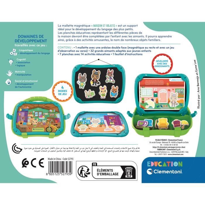 CLEMENTONI - Magnetic case - Words and objects - Learning - From 2 years old