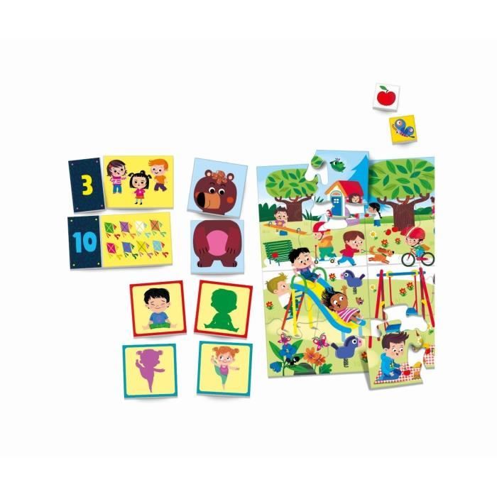 Clementoni - Box of 8 games in 1 - Educational games shapes, colors, numbers, quantities - Ages 3 and up