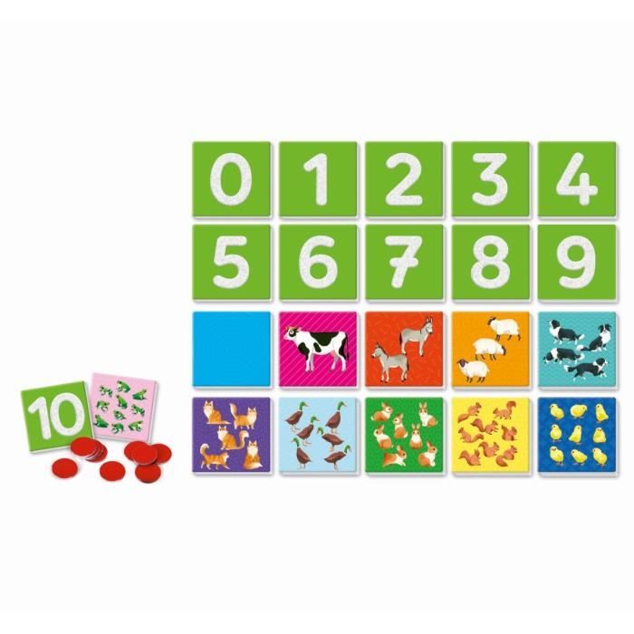 Montessori - Clementoni - Tactile numbers - Educational game learning numbers - 10 rough number cards - Ages 3 and up