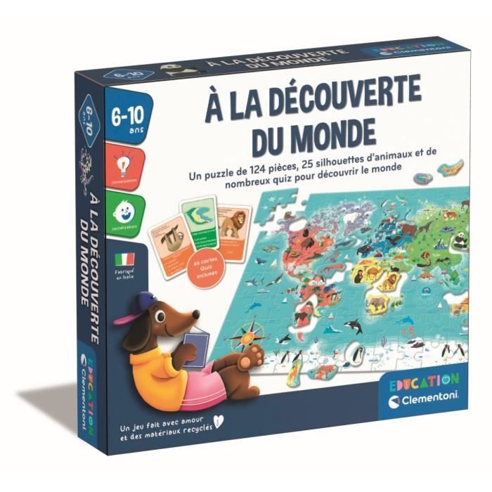 Clementoni - Puzzle to discover the world - With activities, challenges, raffle and research game - Ages 6 and up
