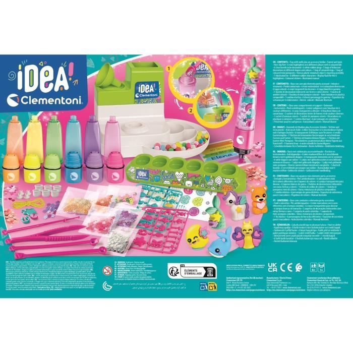 Clementoni- L'atelier des fluos - Creates 10 fluorescent highlighters - Made in Italy