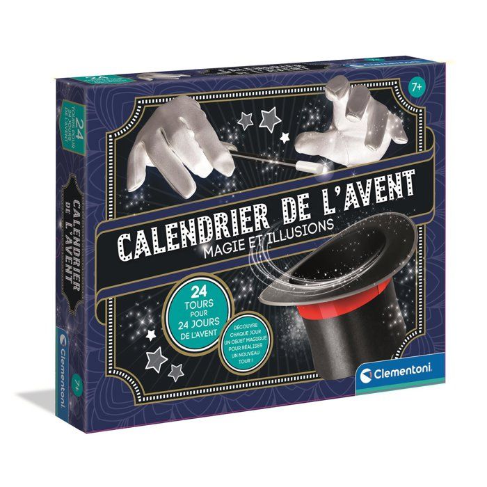 Magician Advent Calendar, Magic & Illusions Theme, 24 different tricks, Includes illustrated manual, CLEMENTONI 52855, Ages 7 and up