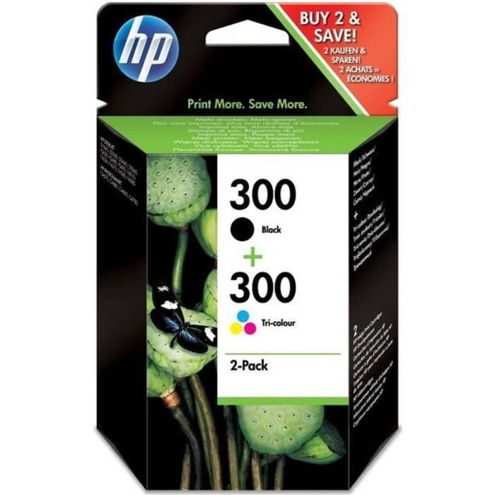 HP 300 Pack of 2 Genuine Black / Three-Color Ink Cartridges for HP DeskJet F4580 and HP Photosmart C4680 / C4795 (CN637EE)