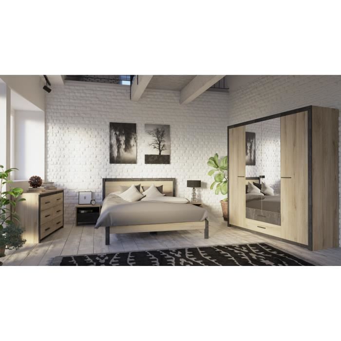 Demeyere bedside table 1 drawer - Kronberg chene decor - L 49.6 x D 36.3 x H 40.1 cm - Colorado
