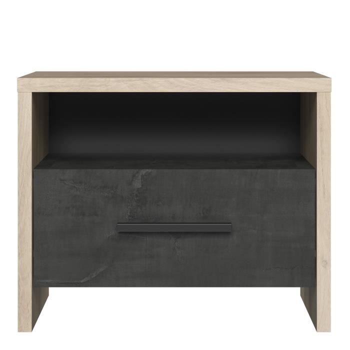 Demeyere bedside table 1 drawer - Kronberg chene decor - L 49.6 x D 36.3 x H 40.1 cm - Colorado