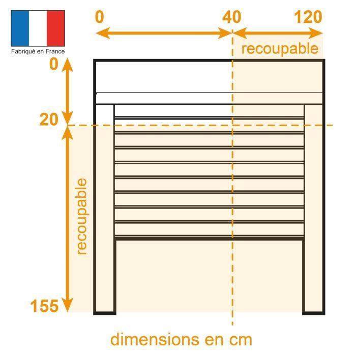 FRANCE-COMBI PVC hand-cut reversible shutter with strap - W 120 x H 155 cm