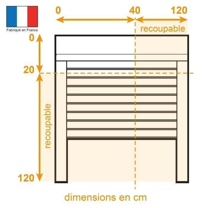 FRANCE-COMBI PVC manual reversible rolling shutter with strap - W 120 x H 120 cm