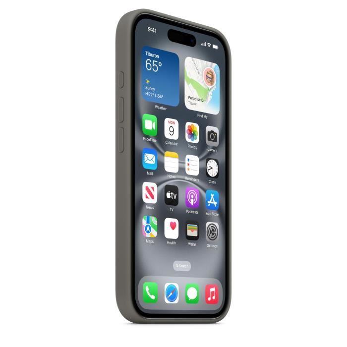 APPLE iPhone 16 - Silicone Case with MagSafe - Stone Gray