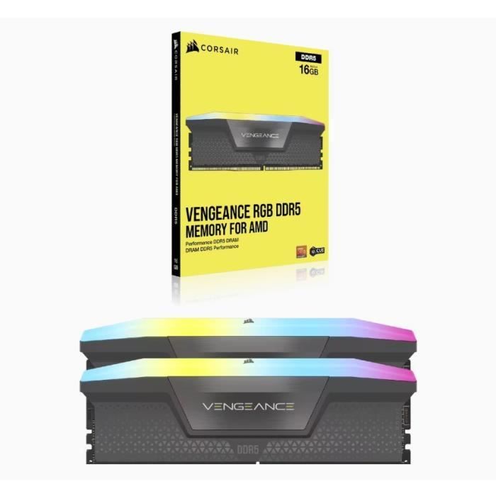RAM memory - Corsair - revenge RGB DDR5 - 32GB 2x16gb DIMM - 6000 MHz - 1.40V - Gray (CMH32GX5M2B6000Z30K)