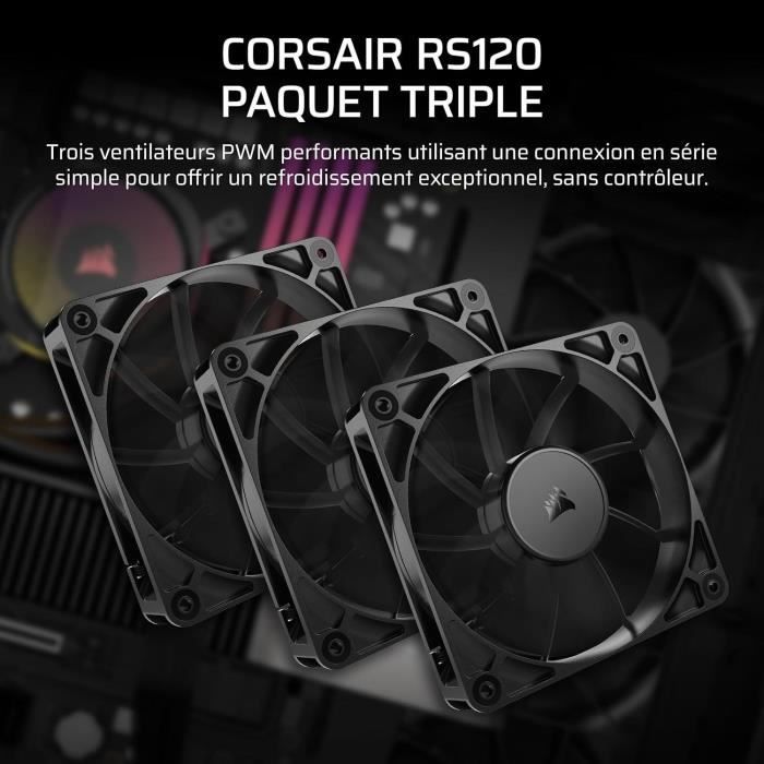 Pack of 3 120mm PWM fans - CORSAIR - RS120