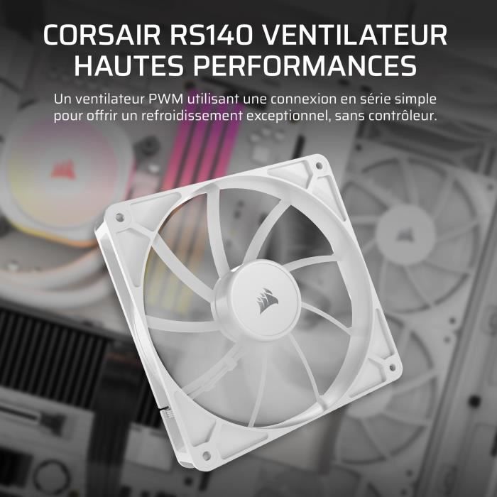 PWM Fan 140mm - CORSAIR - RS140 - White