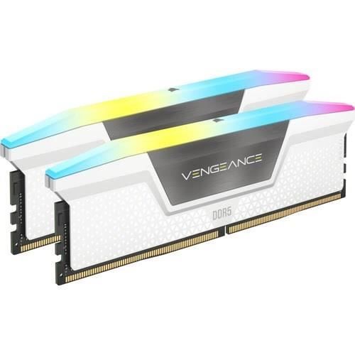 Corsair Vengeance RGB DDR5 - 32GB 2x16gb DIMM - 6000MHz - Unbuffered, 40-40-40-77, XMP 3.0, White Heatspreader, RGB LED, 1.35V