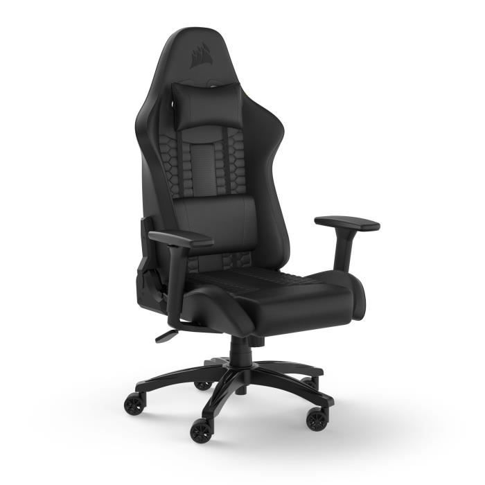 CORSAIR - Office chair - Gaming armchair - TC100 RELAXED - Faux leather - Ergonomic - Adjustable armrests - Black - (CF-9010050-WW)