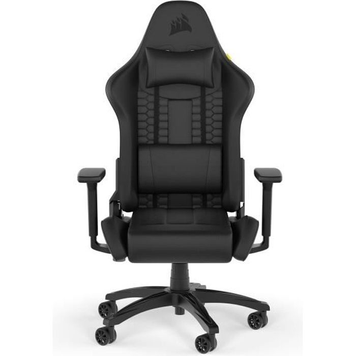 CORSAIR - Office chair - Gaming armchair - TC100 RELAXED - Faux leather - Ergonomic - Adjustable armrests - Black - (CF-9010050-WW)