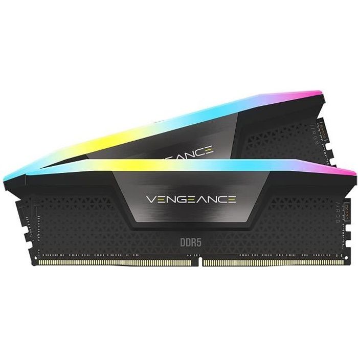 RAM memory - CORSAIR - Vengeance RGB DDR5 - 32GB 2x16GB DIMM - 6000MT/s - Intel XMP - 1.40V - Black (CMH32GX5M2E6000C36)