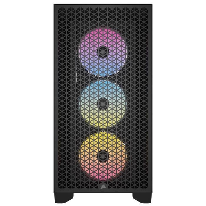 PC case - CORSAIR - 3000D RGB AIRFLOW - ATX Mid-tower - 3 AR120 RGB fans - Black - (CC-9011255-WW)