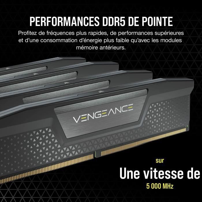 RAM Memory - CORSAIR - Vengeance DDR5 RAM 64GB (2x32GB) 6400MHz CL32 Intel XMP Compatible iCUE - Black