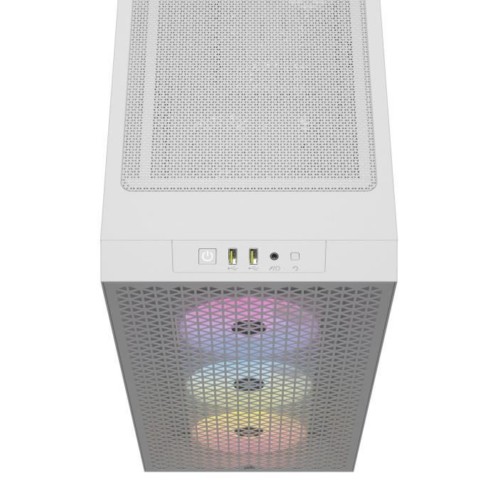 PC case - CORSAIR - 3000D RGB AIRFLOW - ATX Mid-tower - 3 AR120 RGB fans - White - (CC-9011256-WW)