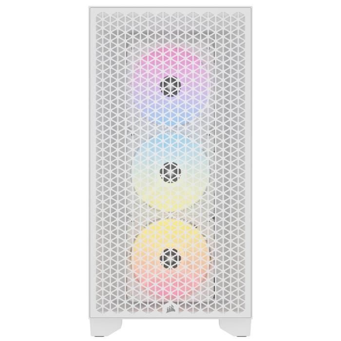 PC case - CORSAIR - 3000D RGB AIRFLOW - ATX Mid-tower - 3 AR120 RGB fans - White - (CC-9011256-WW)