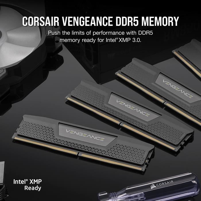 RAM Memory - CORSAIR - Vengeance DDR5 RAM 32GB (2x16GB) 5600MHz CL40 Intel XMP iCUE Compatible - Black (CMK32GX5M2B5600C40)