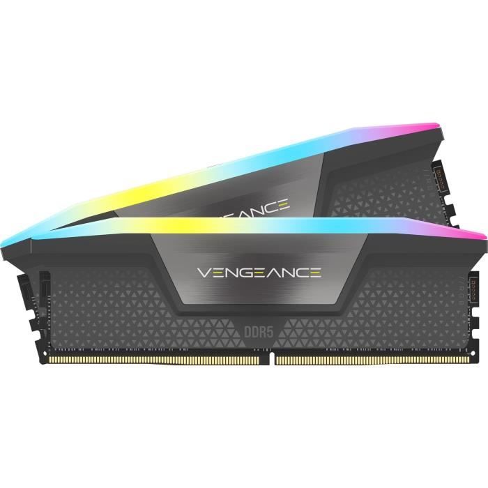 RAM Memory - CORSAIR - Vengeance RGB DDR5 RAM 32GB (2x16GB) 6000MHz CL36 AMD Expo iCUE Compatible - Gray (CMH32GX5M2E6000Z36)